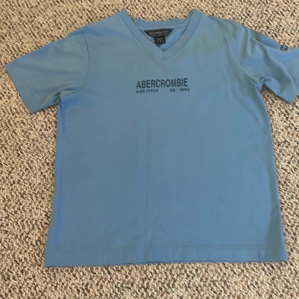 Abercrombie & Fitch Blue “Surf” V Neck Tee. Medium. Y2K